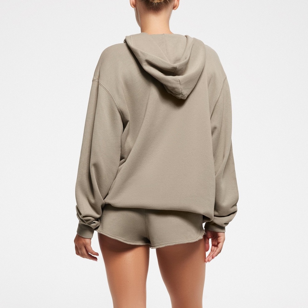 Skims oversized French terry cotton zip up hoodie